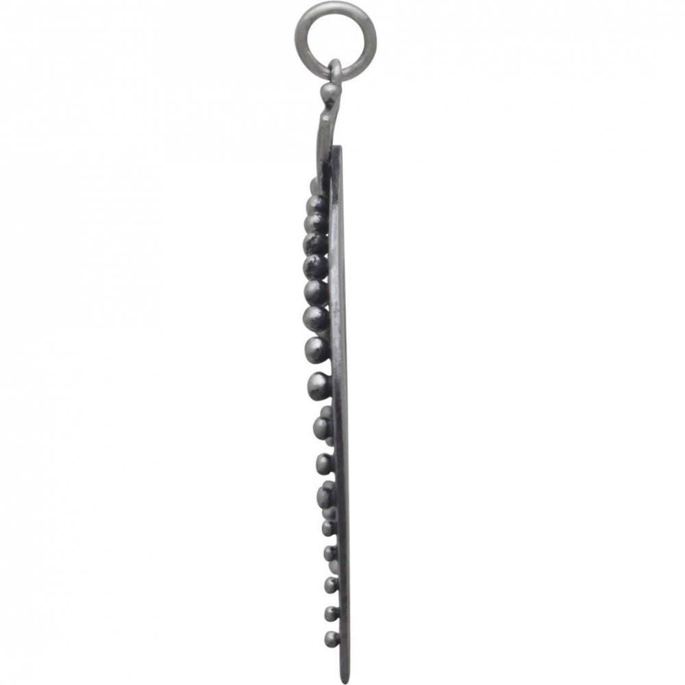 Silver Crescent Moon Pendant with Bronze Triangle 39x35mm