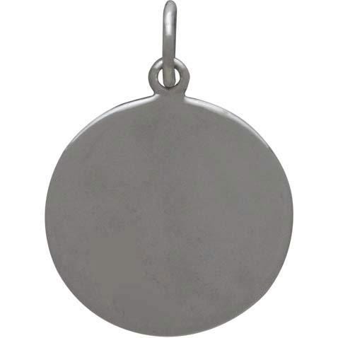 Silver Mountain Charm with Trees and Bronze Moon 21x15mm