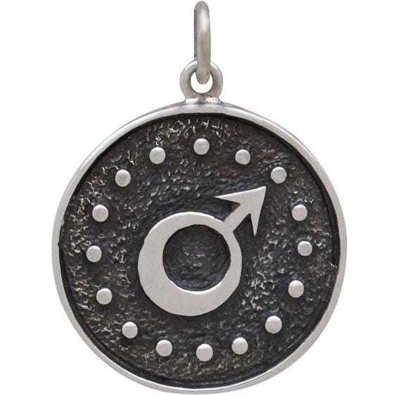 Sterling Silver Astrology Aries Pendant 24x18mm
