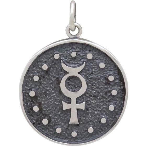 Sterling Silver Astrology Virgo Pendant 24x18mm