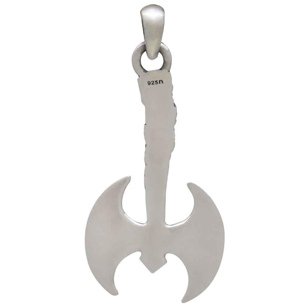 Sterling Silver Viking Axe Pendant 39x18mm