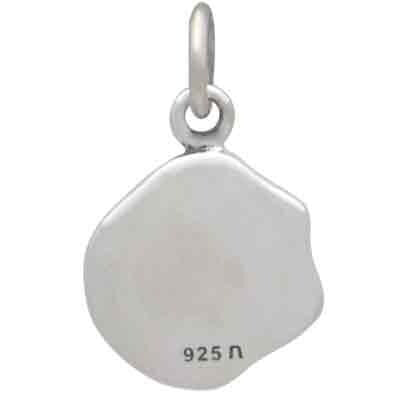 Sterling Silver Wax Seal Charm with Bronze Fire 22x15mm