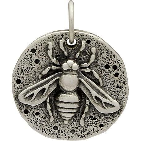 Sterling Silver Ancient Coin Charm - Bee 19x16mm