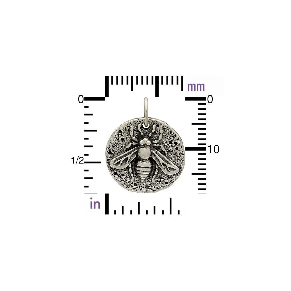 Sterling Silver Ancient Coin Charm - Bee 19x16mm