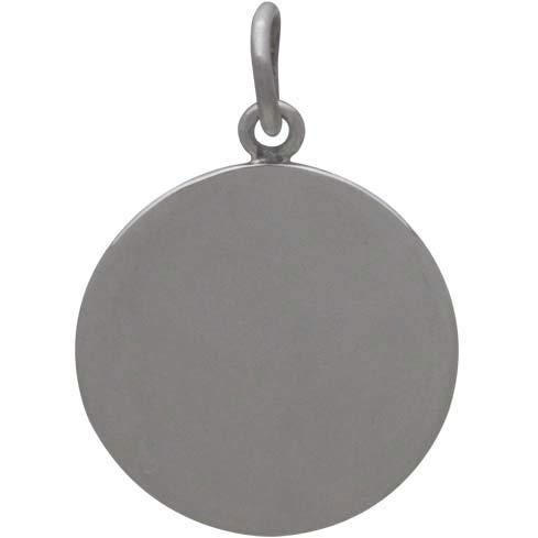 Silver Talisman Charm with Bronze Sun and Moon 21x15mm