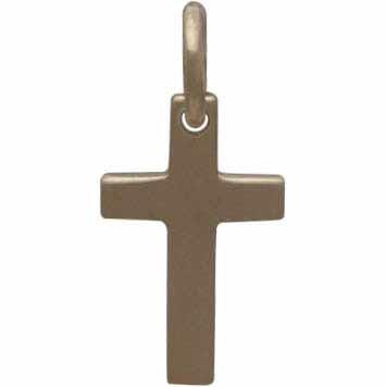 Gold Charms - Cross with 14K Shiny Gold Plate