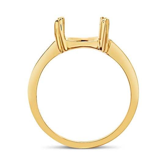 14K Yellow Gold Double-Prong Oval Ring Mounting (14 x 10mm)
