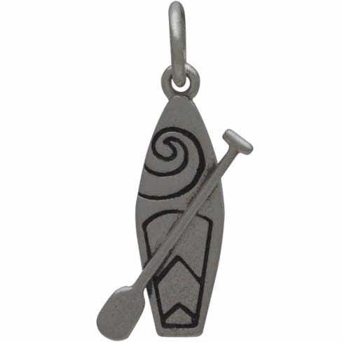Sterling Silver SUP Charm Stand Up Paddle Board Charm 20x9mm