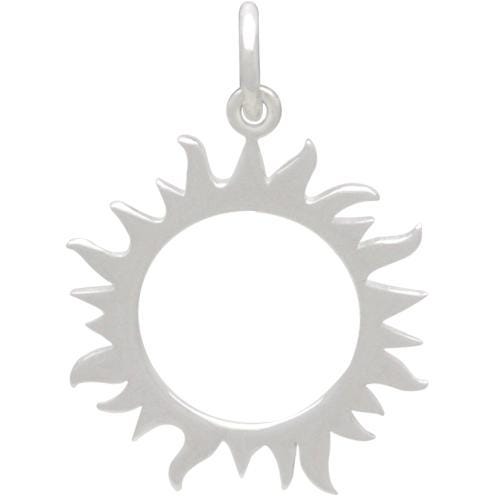 Sterling Silver Eclipse Charm - Sun Charm 22x15mm