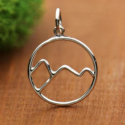 Silver Wire Mountain Charm 21x15mm