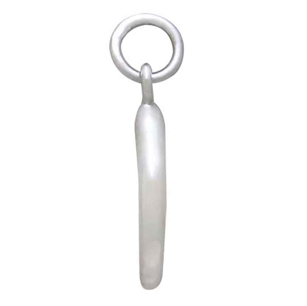 Sterling Silver Small Wax Seal Compass Charm 19x12mm