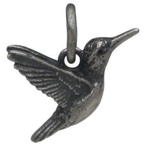 Sterling Silver 3D Hummingbird Charm 9x14mm