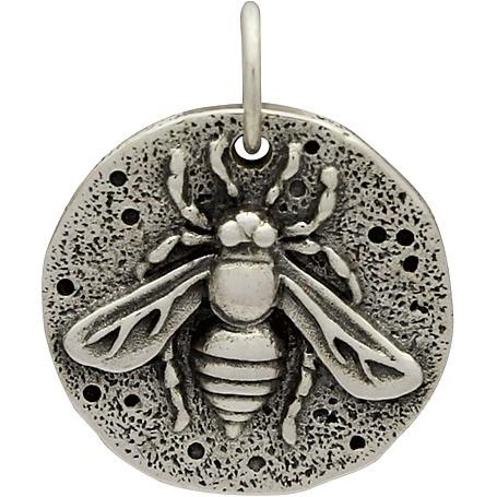 Sterling Silver Ancient Coin Charm - Bee 19x16mm