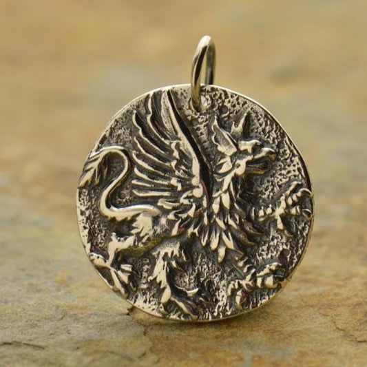 Bronze Ancient Coin Charm - Griffin 22x18mm