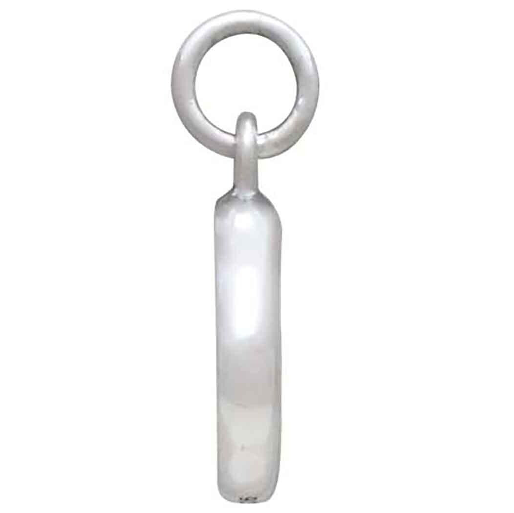 Sterling Silver Wax Seal Crescent Moon Charm 17x11mm