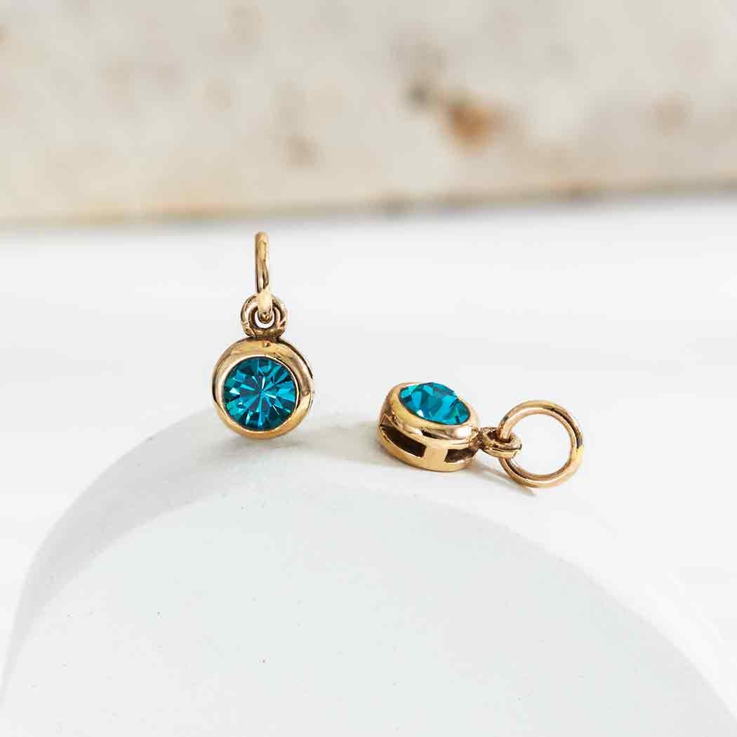 Bronze March Birthstone Charm 11x6mm