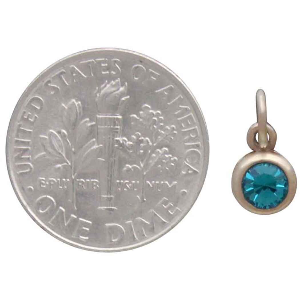 Bronze March Birthstone Charm 11x6mm