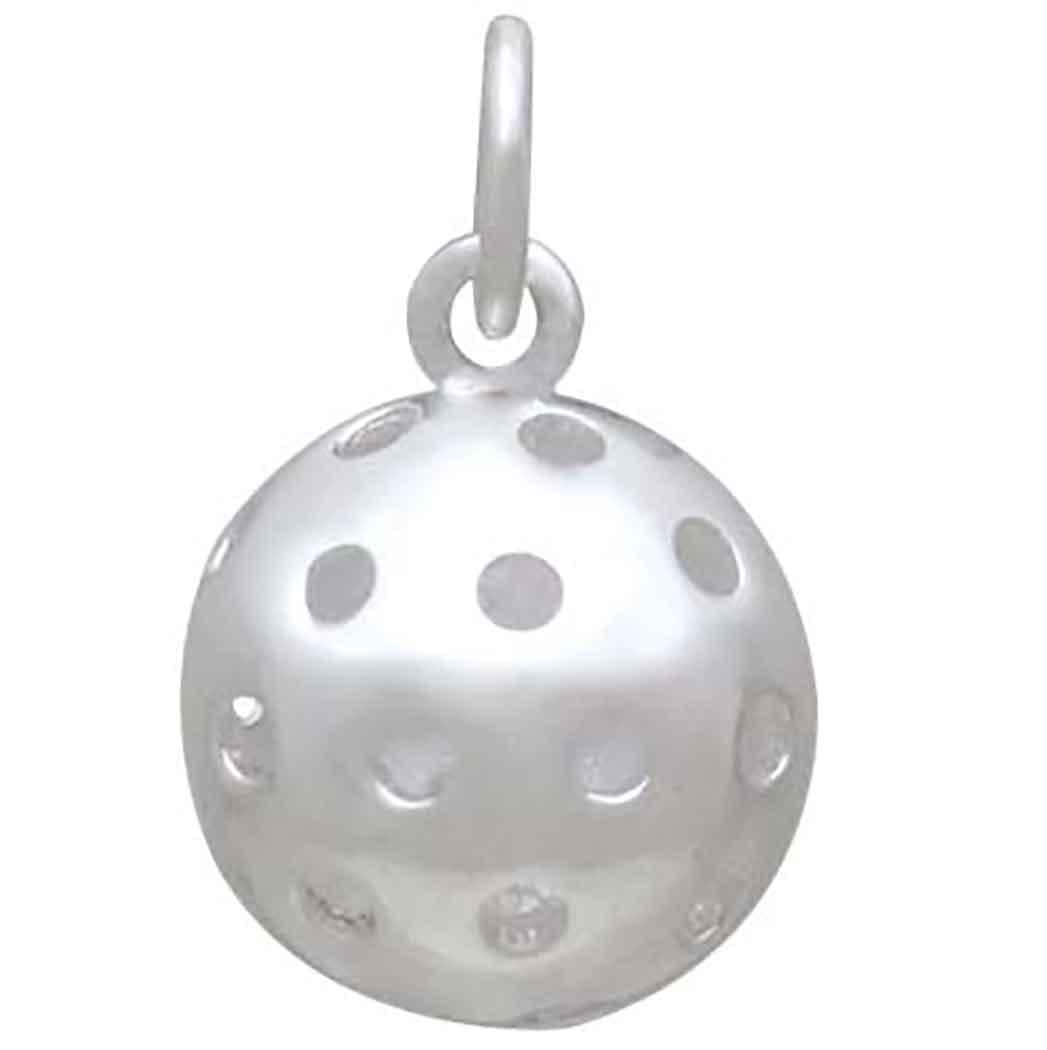 Sterling Silver 3D Pickleball Charm 16x10mm