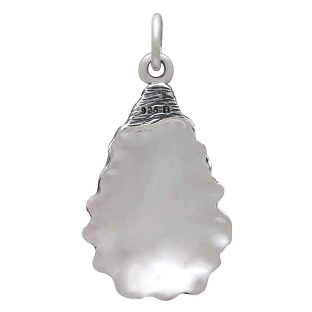 Sterling Silver Oyster Shell Charm 25x13mm