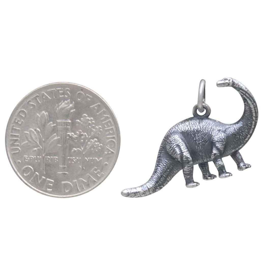 Sterling Silver Brontosaurus Dinosaur Charm