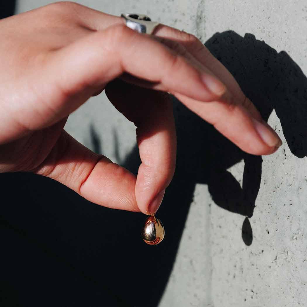 Bronze Golden Egg Charm 19x10mm