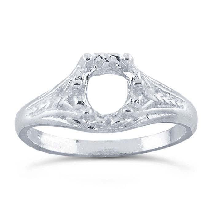 7 x 5mm Oval Ring Mounting in 14K Yellow Gold or 925 Sterling Silver