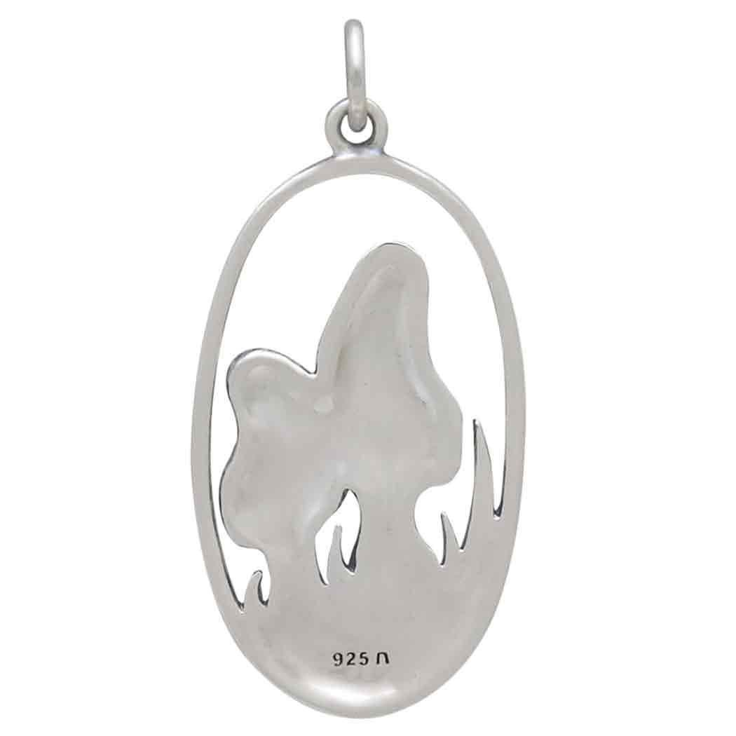 Sterling Silver Morel Mushroom Pendant 32x15mm