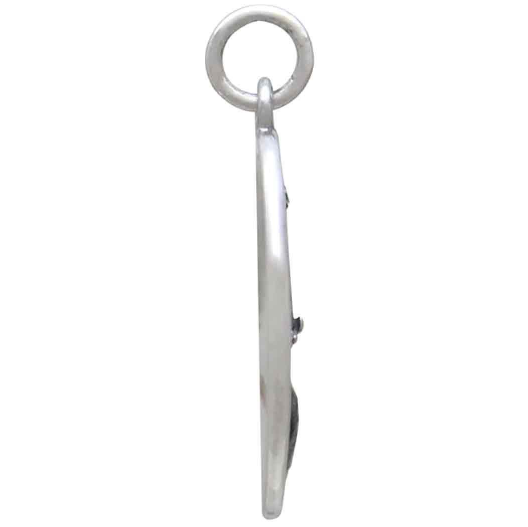 Silver Lily of the Valley Charm - May Birthflower 25x13mm