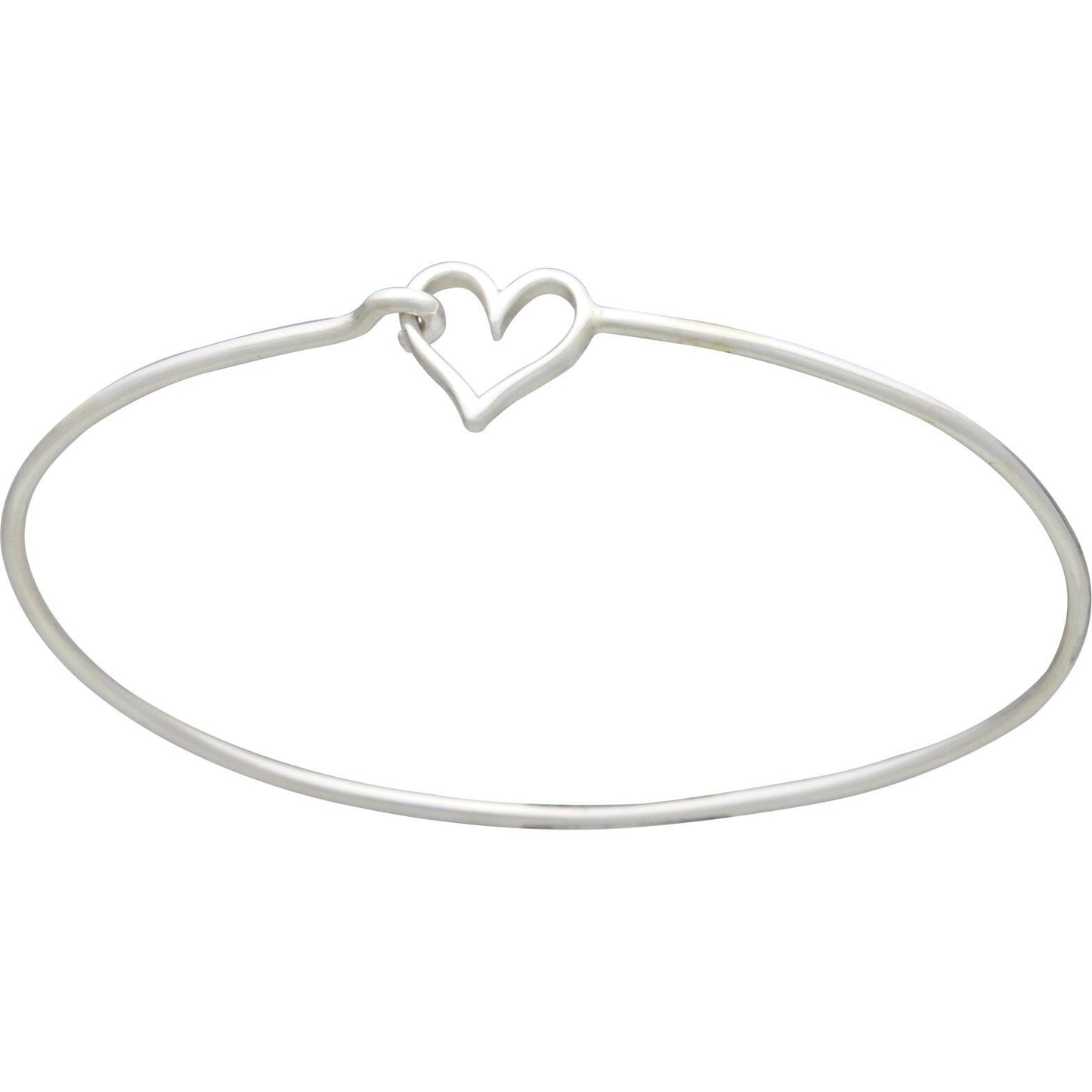 Sterling Silver Heart Hook and Eye Bracelet