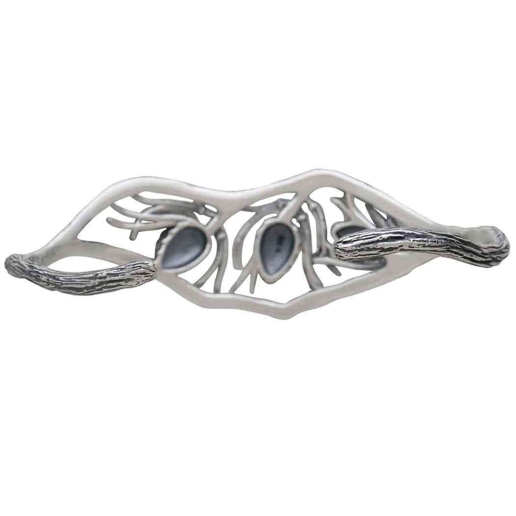 Sterling Silver Pinecone and Pineneedle Bracelet 53x64mm
