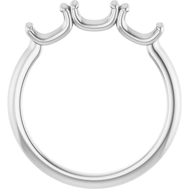 Stackable oval ring mounting in Sterling Silver or 14k Gold