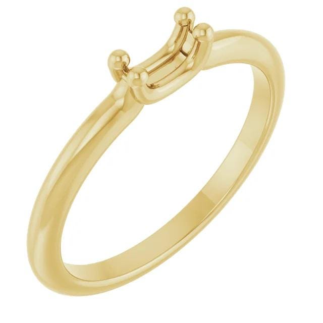 Stackable oval ring mounting in Sterling Silver or 14k Gold