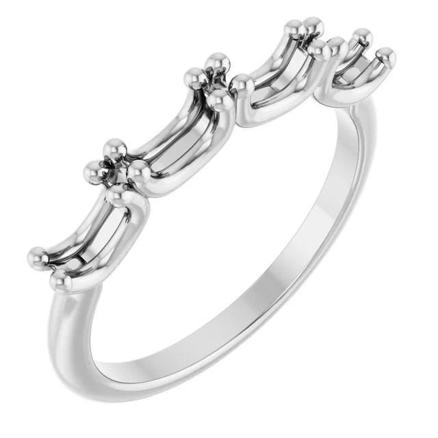 Stackable oval ring mounting in Sterling Silver or 14k Gold