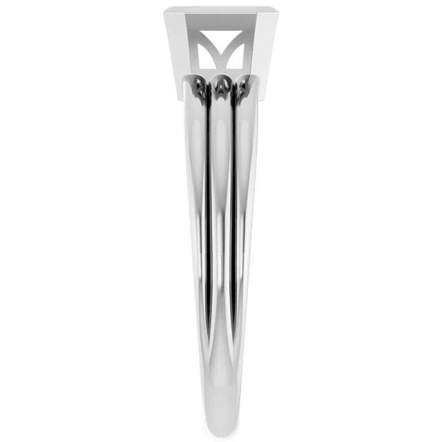 Bezel Set Emerald Cut Ring Mounting: Sterling Silver or 14k Gold