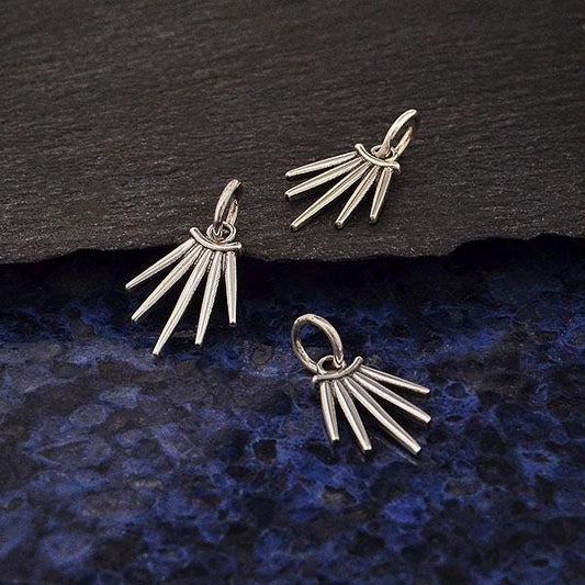 Sterling Silver Five Spike Charm 17x10mm