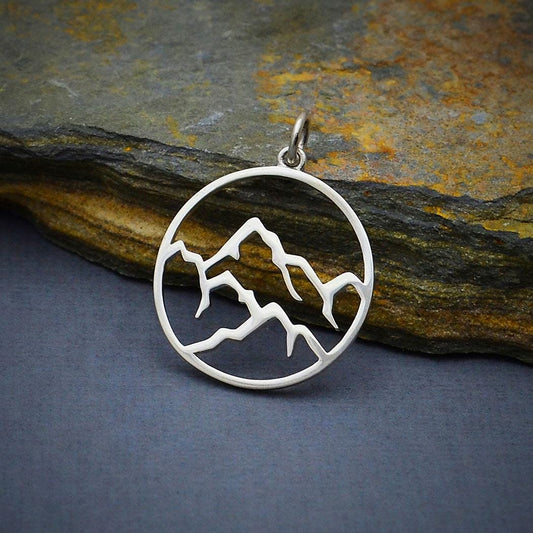 Sterling Silver Openwork Earth Element Charm 25x20mm