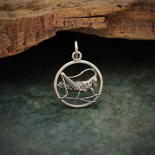 Sterling Silver Lucky Cricket Charm 22x15mmSwallow Charm