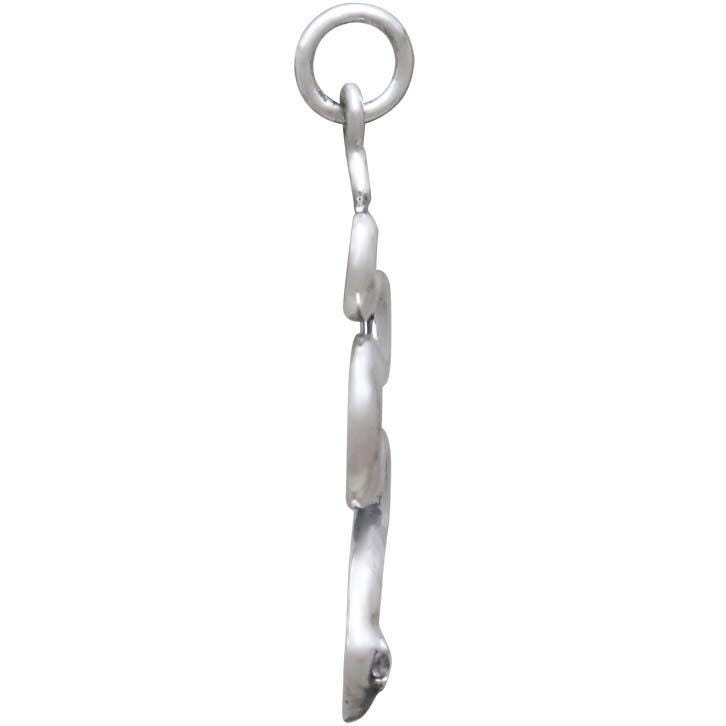 Sterling Silver Lotus Pendant with Bronze Heart