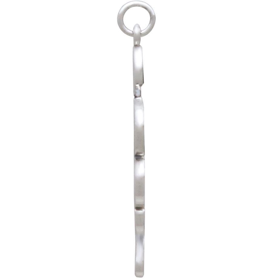 Silver Snake Pendant with Bronze Moon and Stars