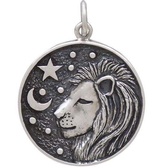 Sterling Silver Astrology Leo Pendant 24x18mm