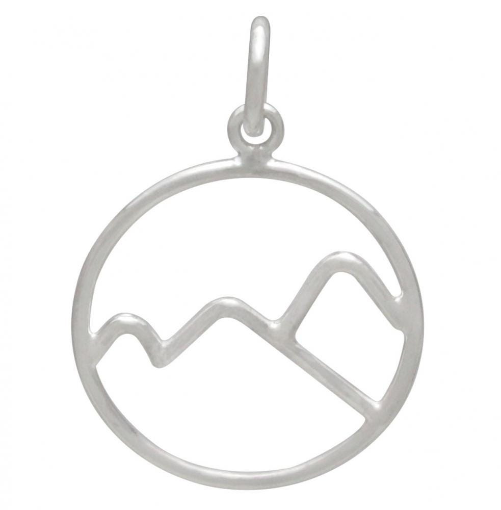 Silver Wire Mountain Charm 21x15mm