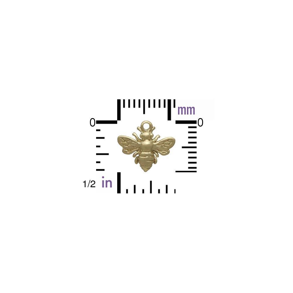Solid 14K Gold Small Bee Charm 10x12mm no jumpring