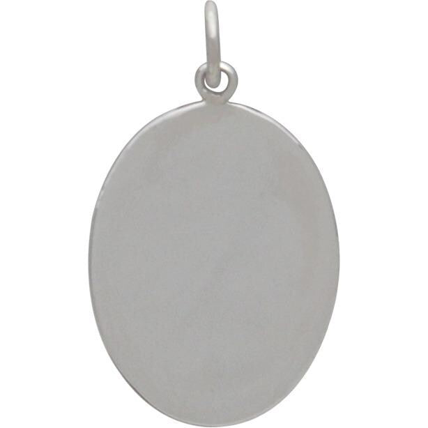 Sterling Silver Pine Tree Charm with Bronze Moon 26x15mm