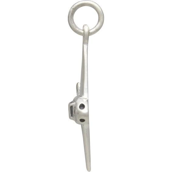 Sterling Silver Airplane Charm 25x12mm