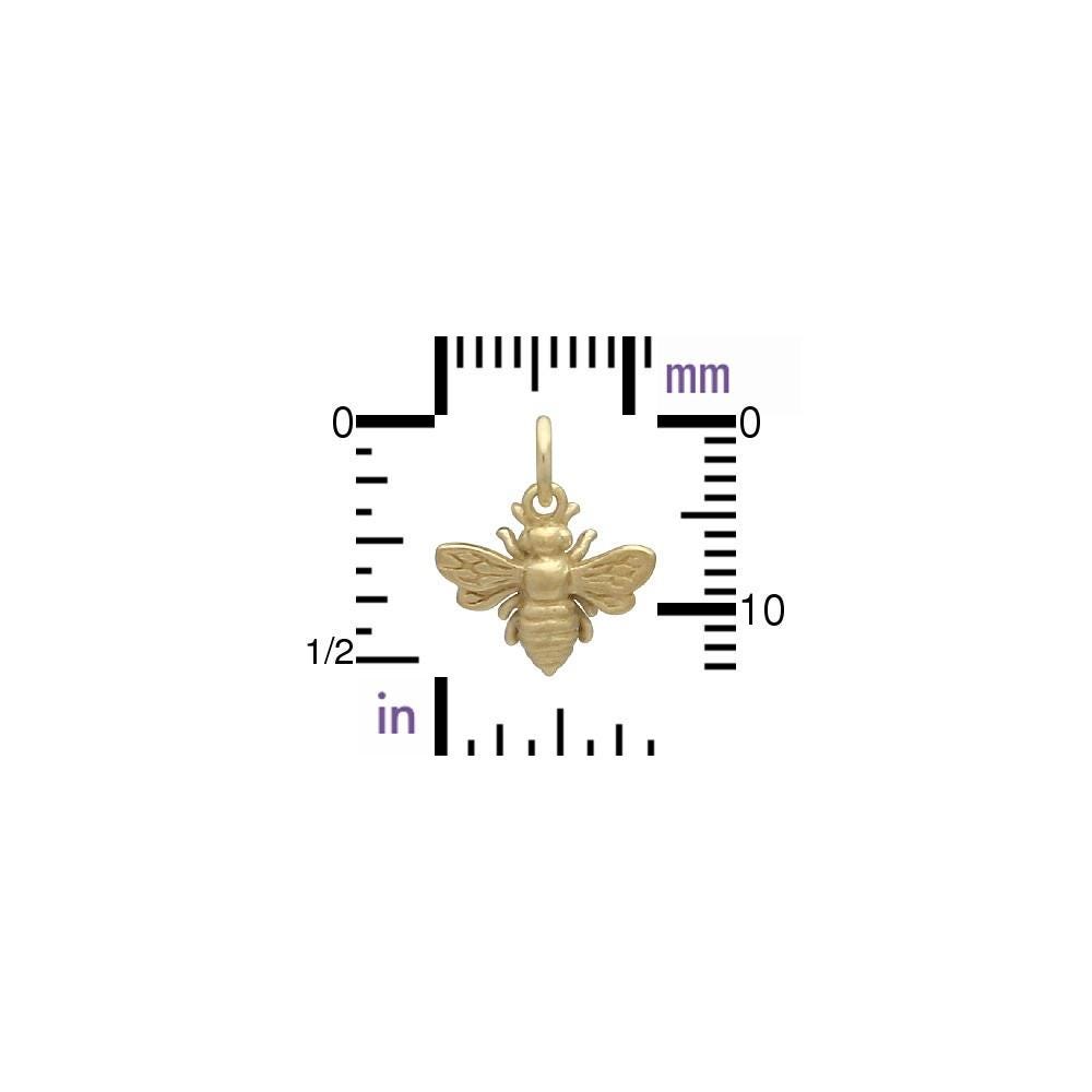 14K Shiny Gold Plated Small Bee Charm 14x12mm
