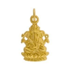 Gold Charms - Ganesh with 24K Gold Plate 20x10mm