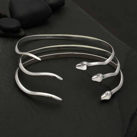 Sterling Silver Adjustable Snake Bracelet 48x62mm