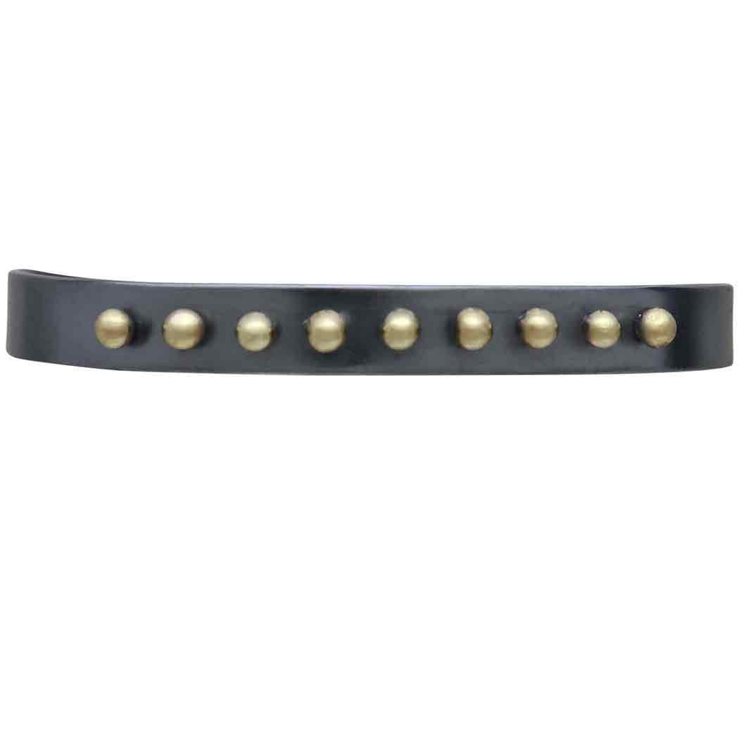 Mixed Metal Black Cuff Bracelet with Bronze Granulation