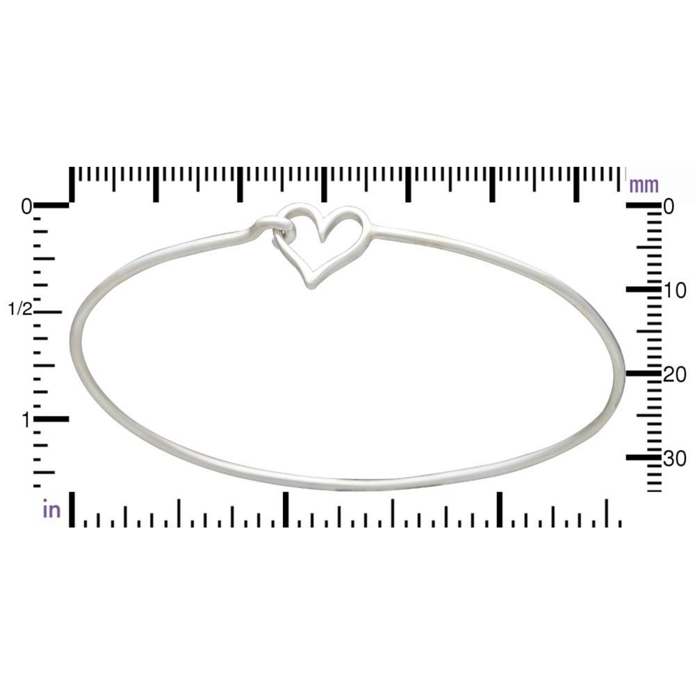 Sterling Silver Heart Hook and Eye Bracelet