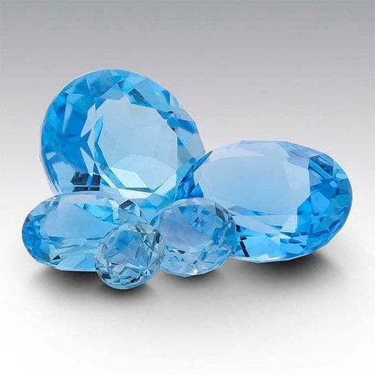 Swiss-Blue Topaz Round Faceted Gemstone, AA-Grade, choose your size